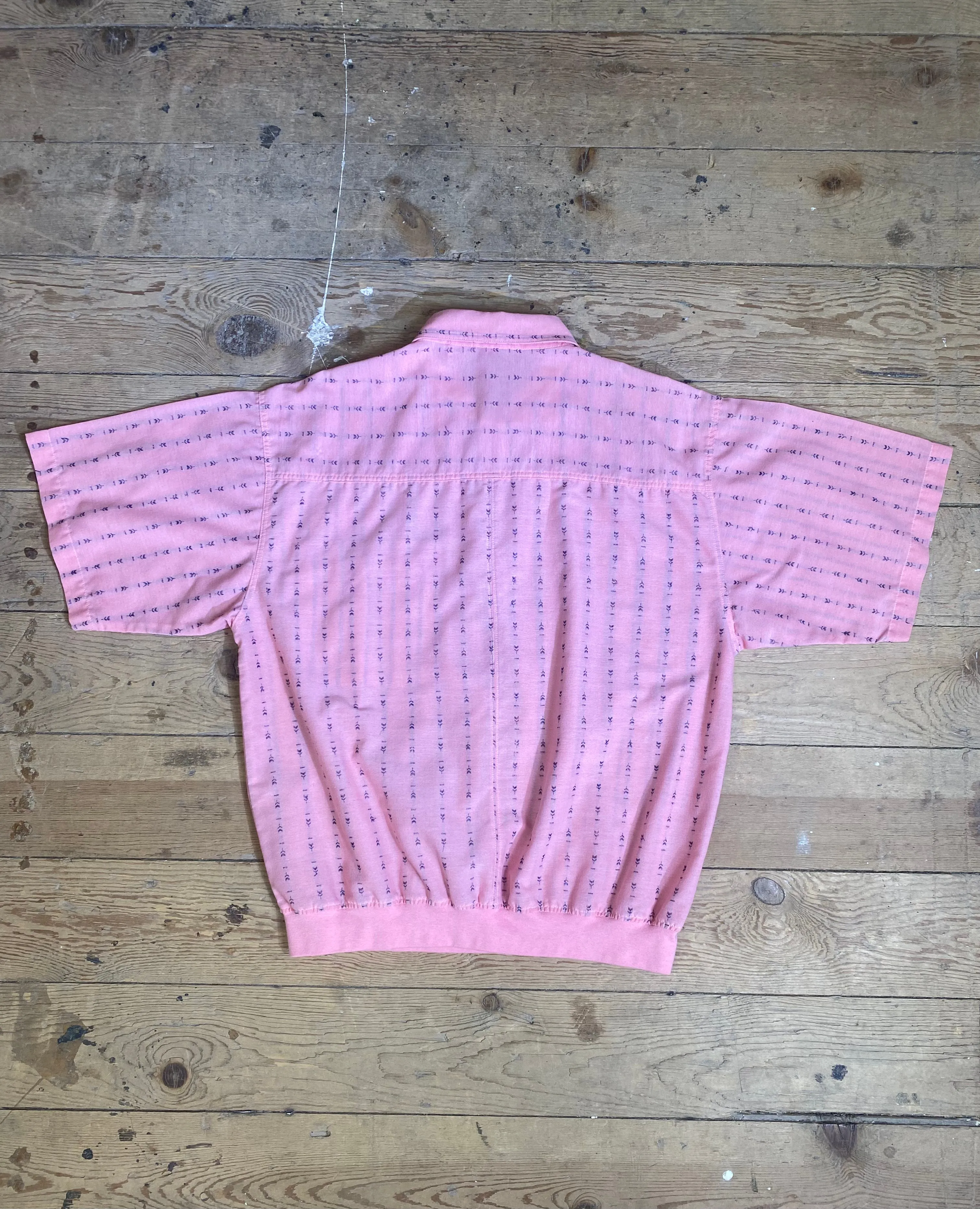 1990s Pink Patterned Popover Shirt by CC Sport