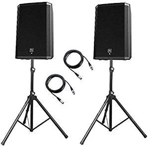 2x Electro-Voice (EV) ZLX-12P 1000w 12" Active Speakers inc. Stands and Cables