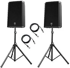 2x Electro-Voice (EV) ZLX-12P 1000w 12" Active Speakers inc. Stands and Cables