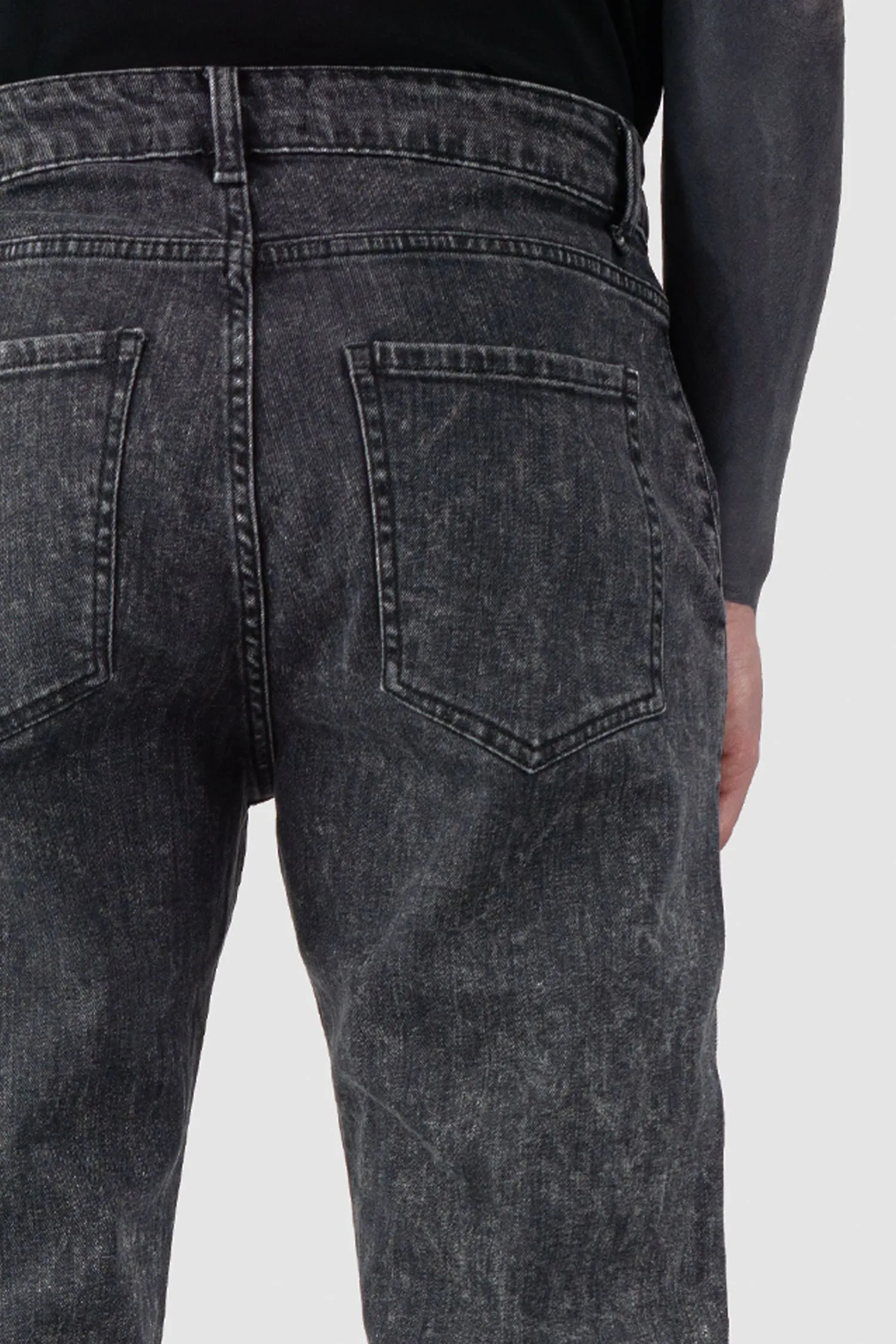 Acid Washed Slim Fit Stacked Jeans