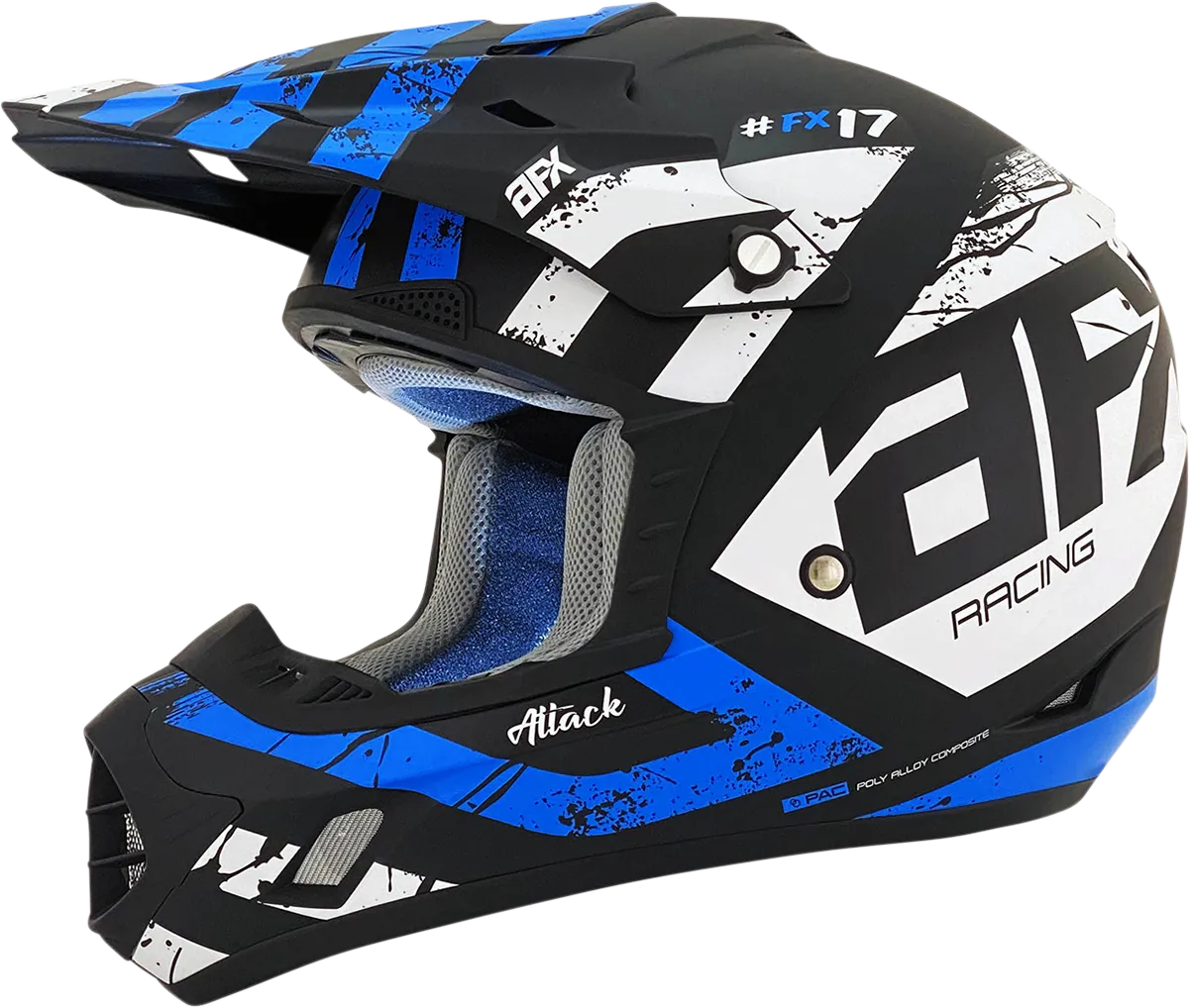 AFX FX-17 Helmet - Attack - Matte Black/Blue - 4XL 0110-7644