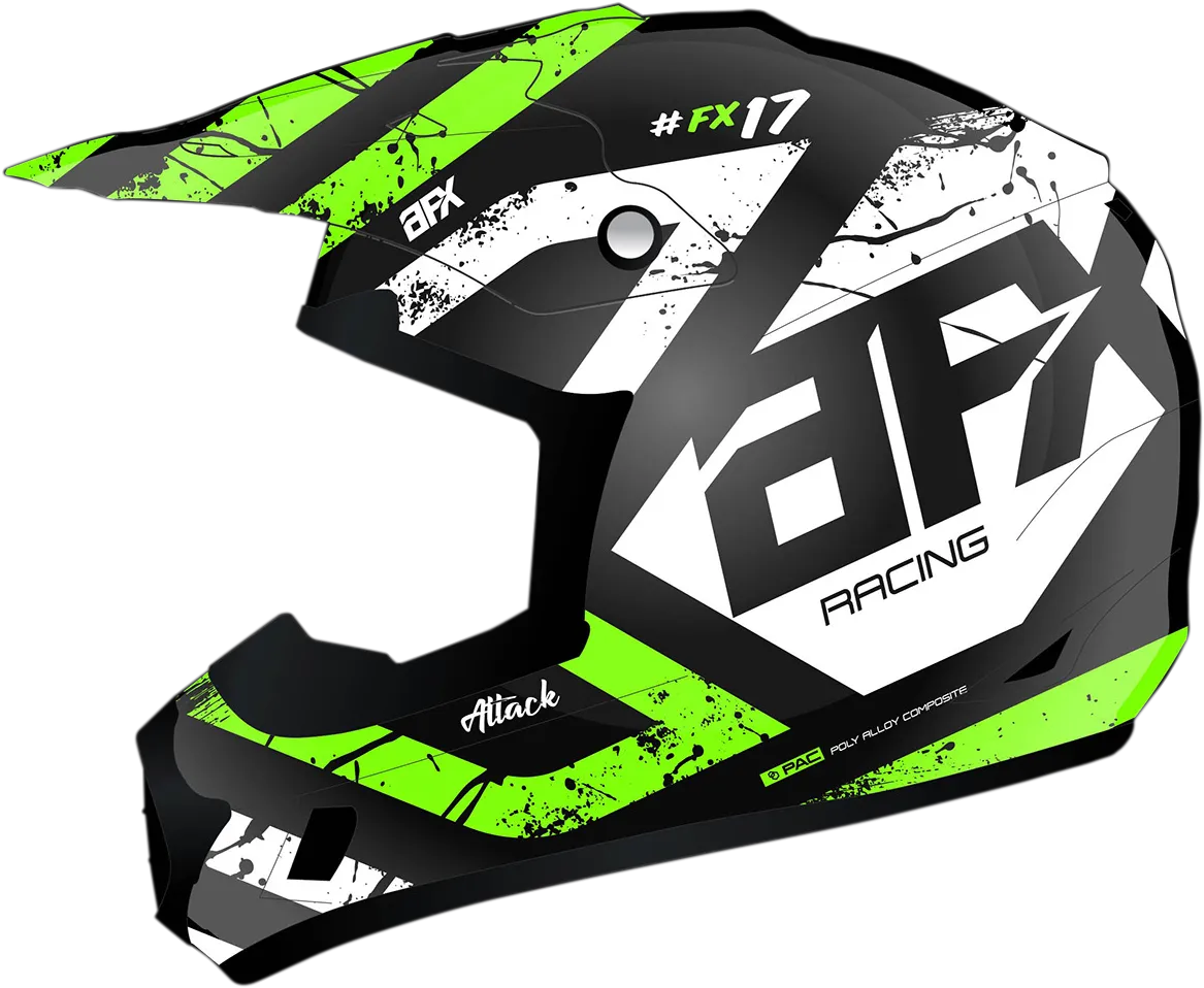 AFX FX-17 Helmet - Attack - Matte Black/Green - XS 0110-7178