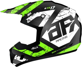 AFX FX-17 Helmet - Attack - Matte Black/Green - XS 0110-7178