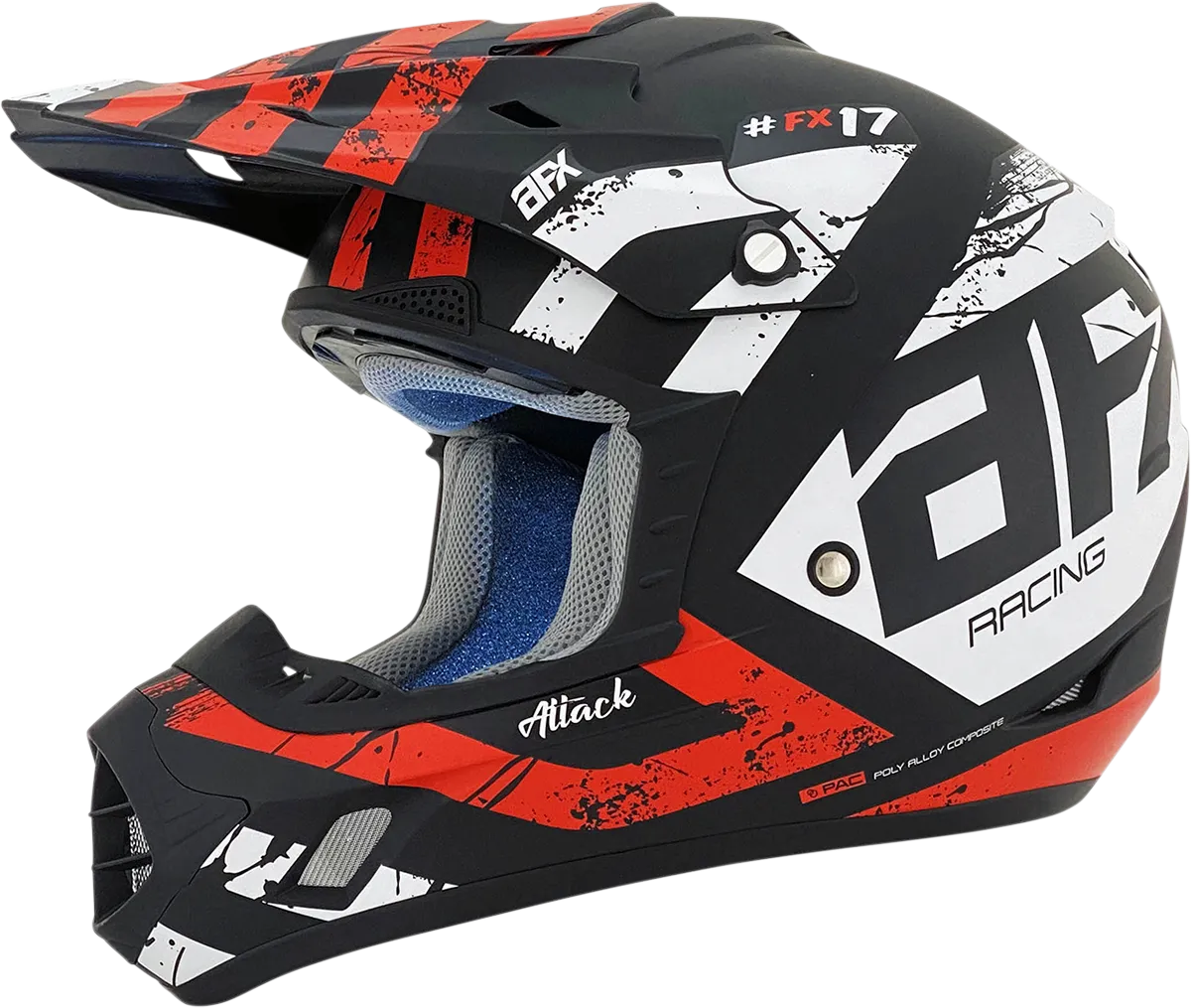 AFX FX-17 Helmet - Attack - Matte Black/Red - 3XL - Part Number 0110-7639
