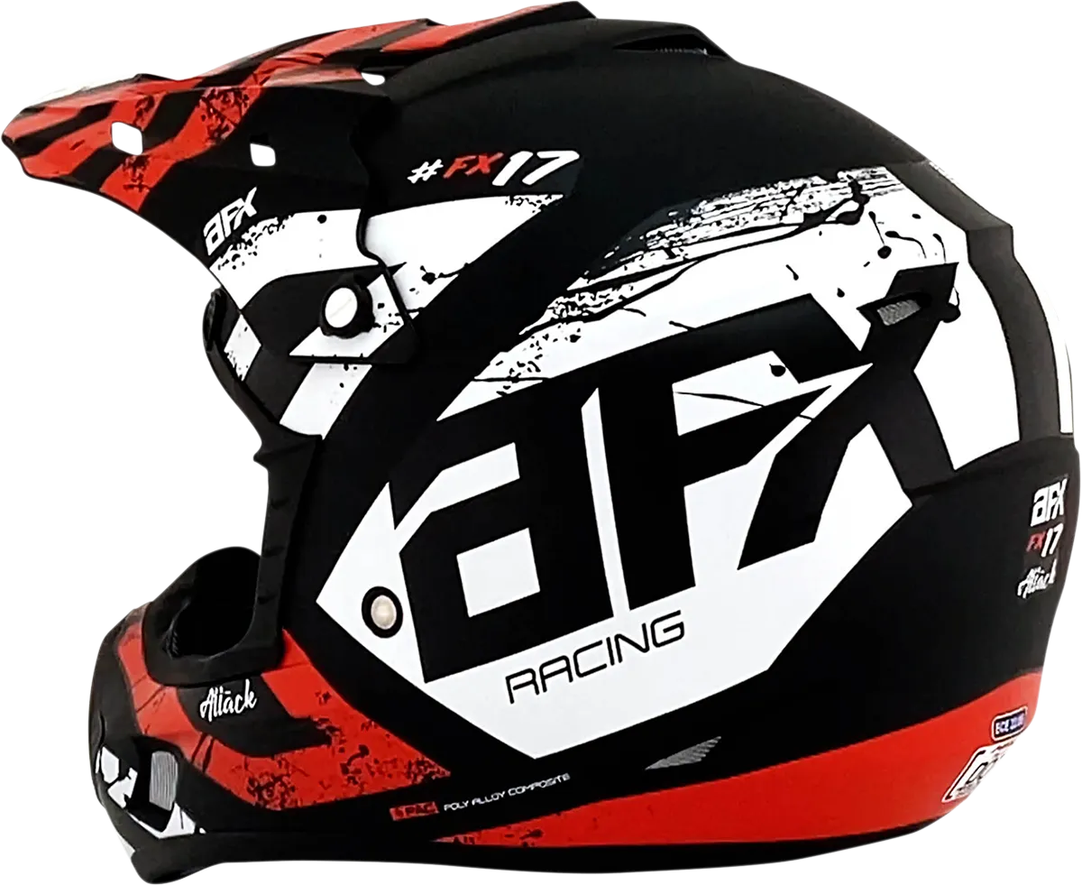 AFX FX-17 Helmet - Attack - Matte Black/Red - 3XL - Part Number 0110-7639