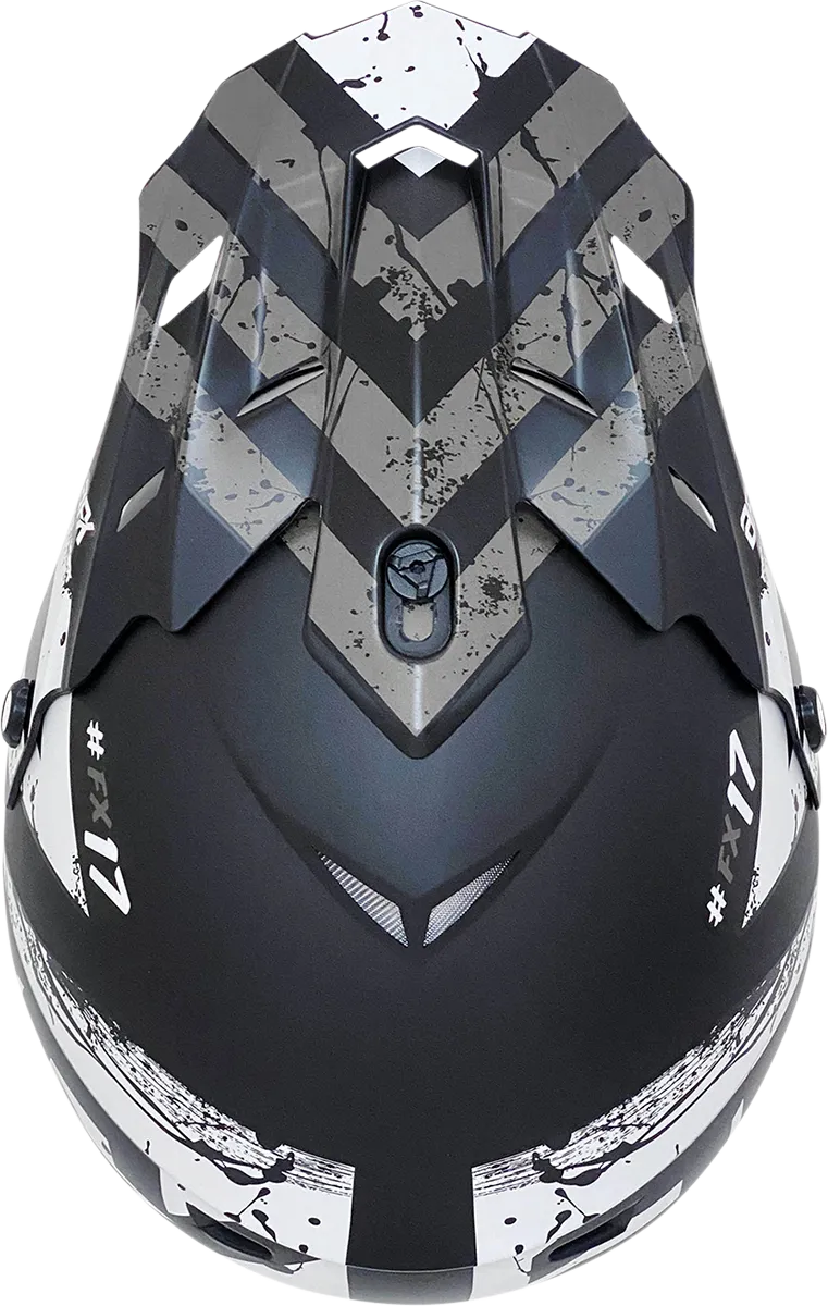 AFX FX-17Y Helmet - Attack - Matte Black/Silver - Large 0111-1401