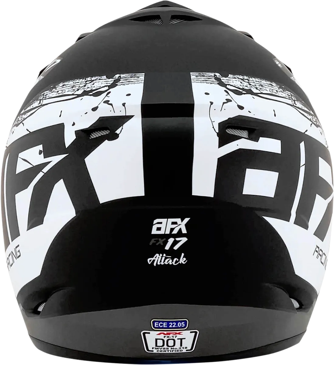 AFX FX-17Y Helmet - Attack - Matte Black/Silver - Large 0111-1401