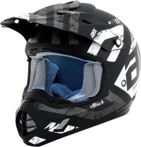 AFX FX-17Y Helmet - Attack - Matte Black/Silver - Large 0111-1401