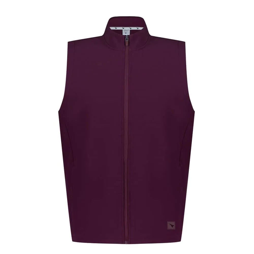 Aguila Golf Sleeveless Vest – Burgundy Full-Zip Performance Fit