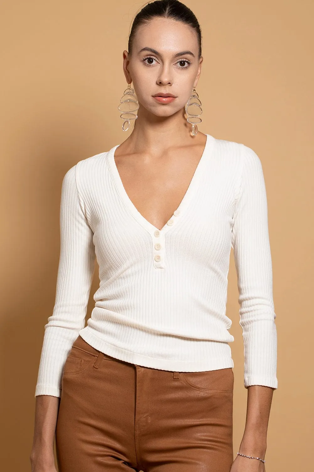 Aideen Rib Henley Top