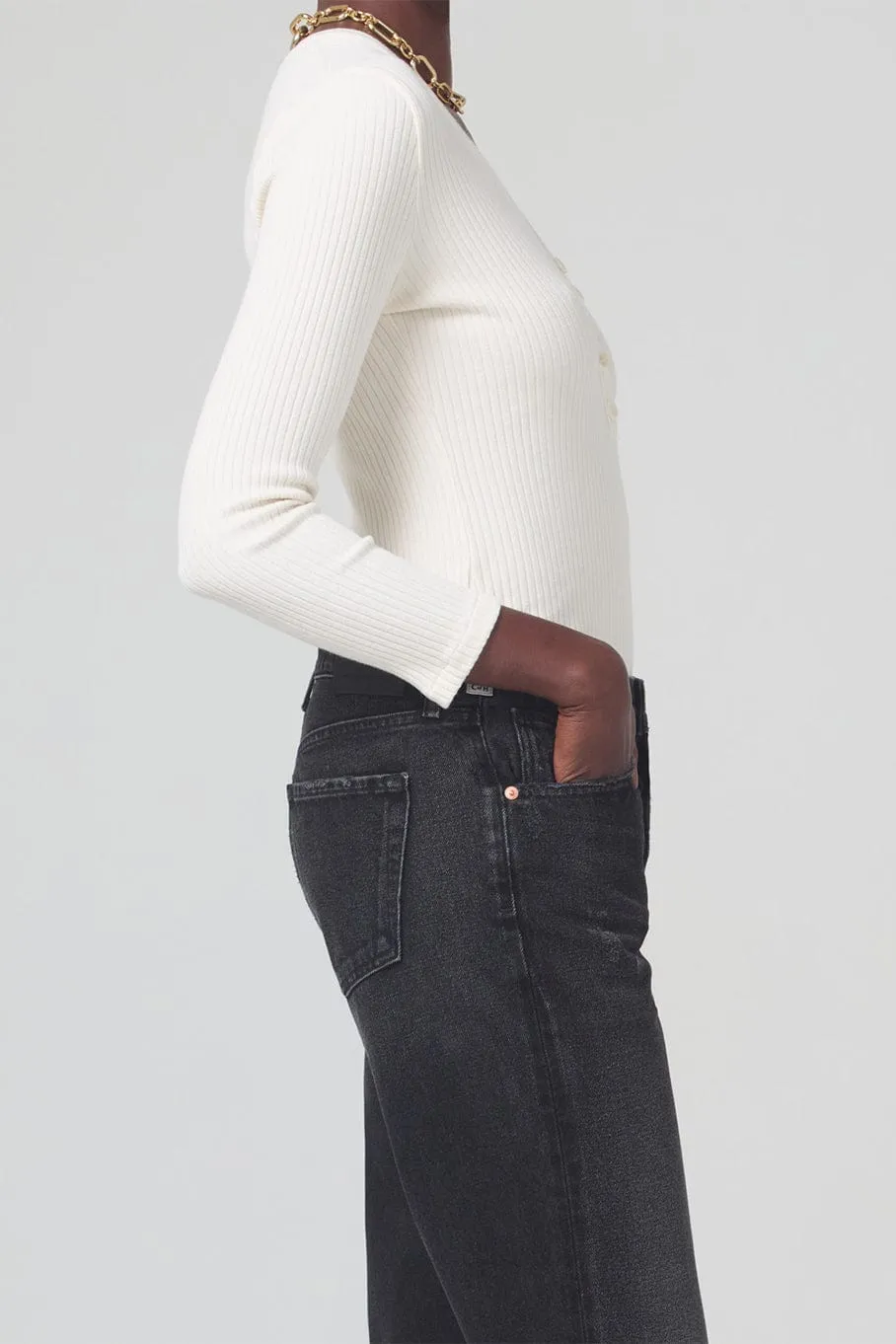 Aideen Rib Henley Top
