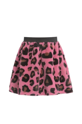 Animal Print Faux Fur Mini Skirt (A21246)