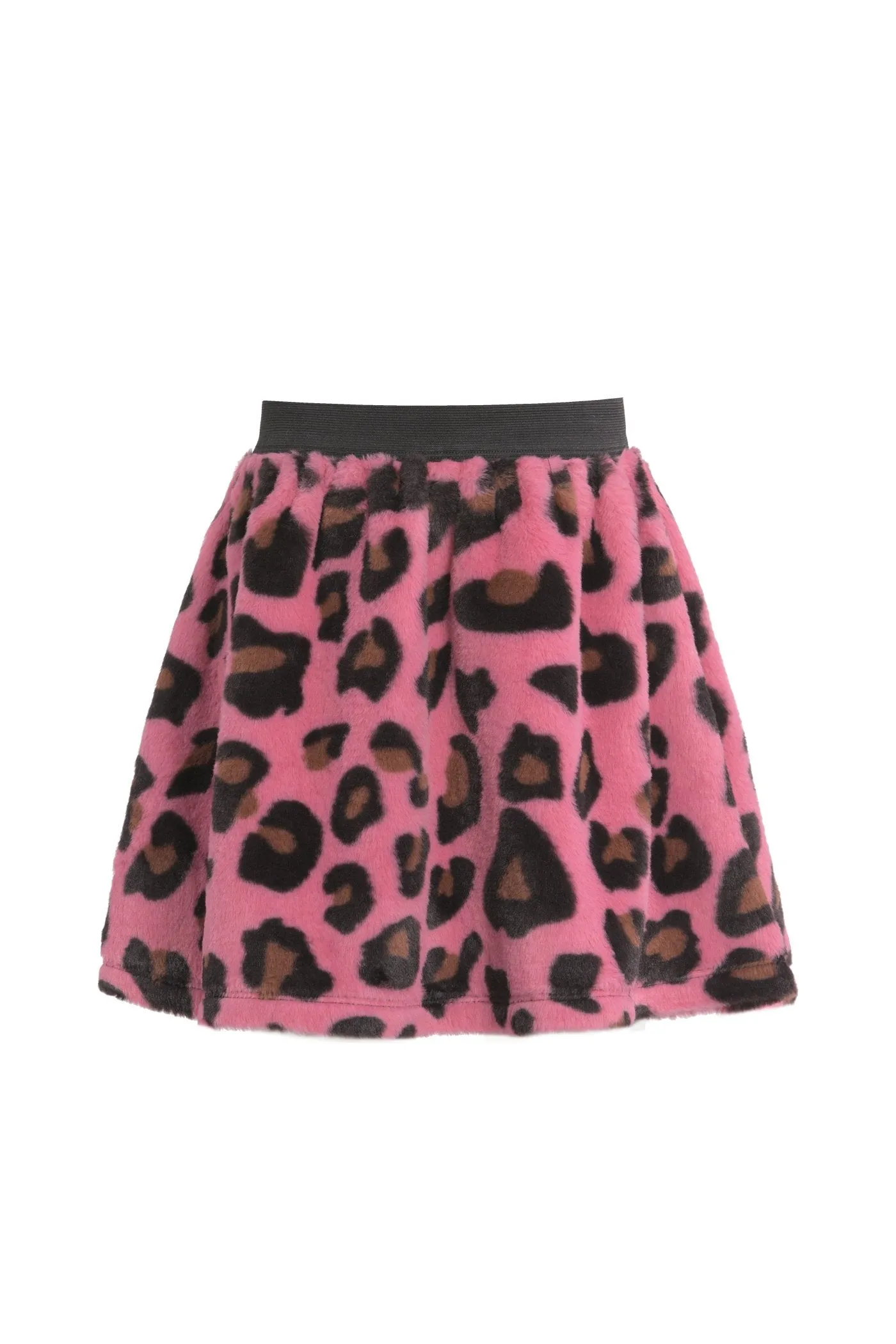 Animal Print Faux Fur Mini Skirt (A21246)