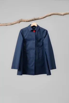 Article 10 swing coat - navy with glen check collar