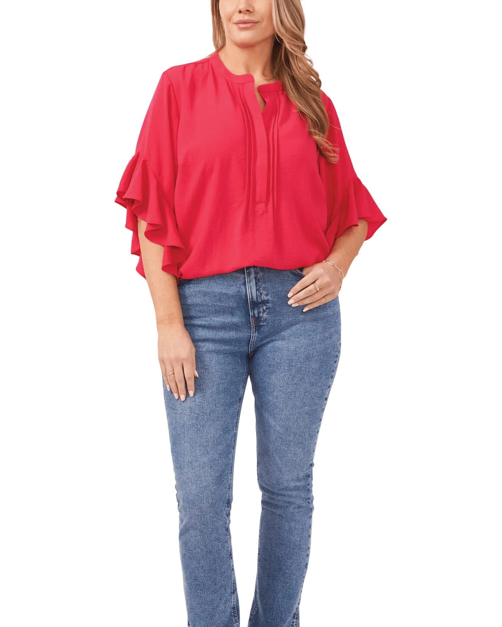 Aubrey Ruffle Sleeve Blouse | GERANIUM