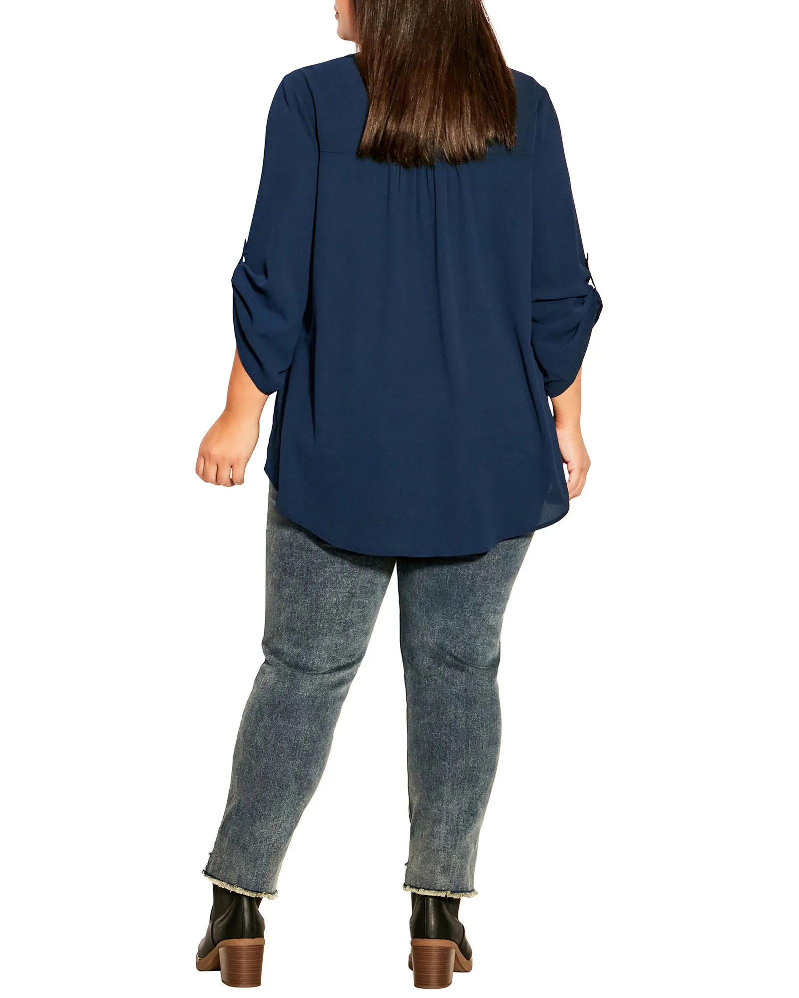 Bella Pleated Blouse | Navy