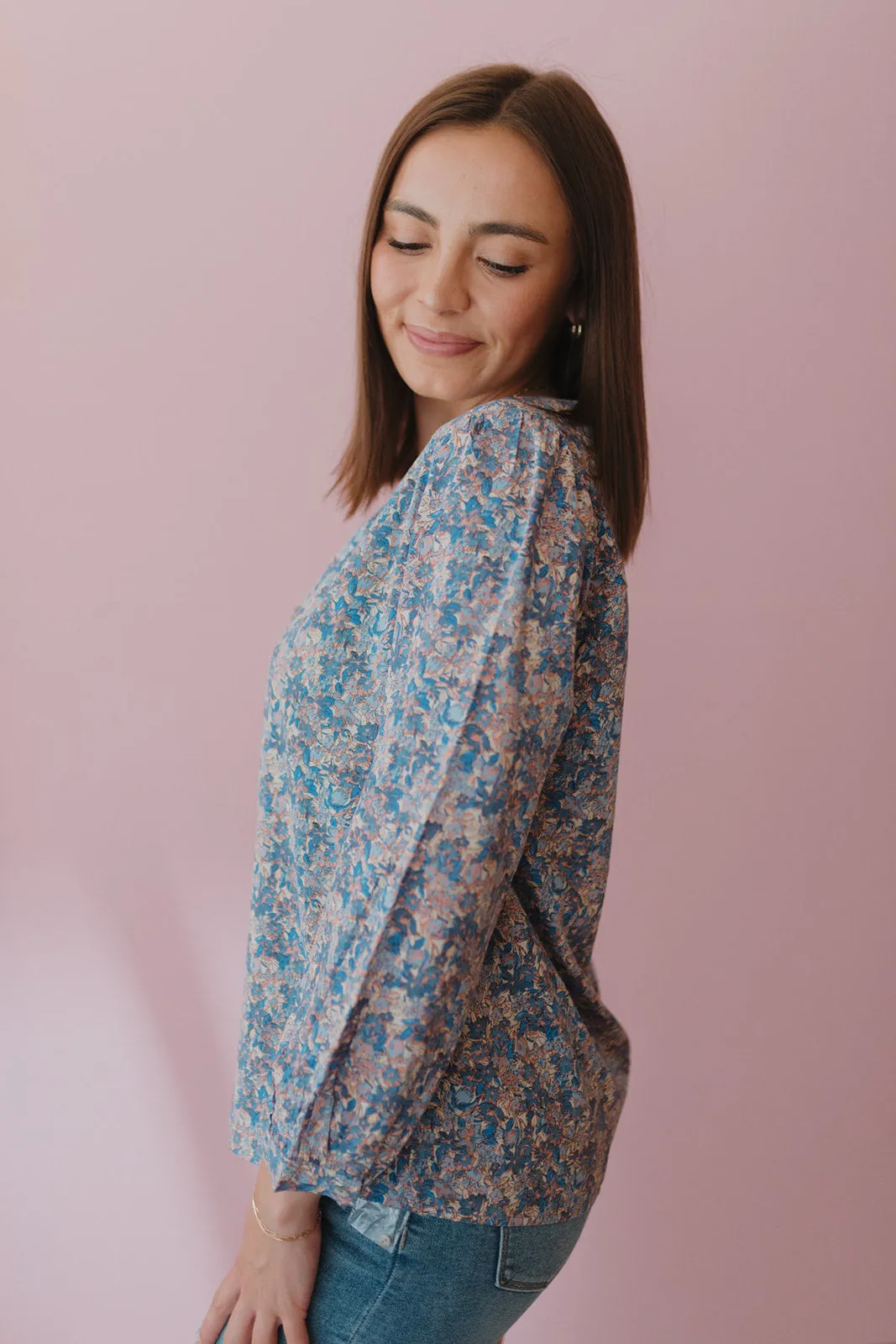 Better With You Blue Floral Blouse