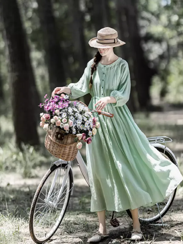 Blossoming Elegance Mint Green Dress