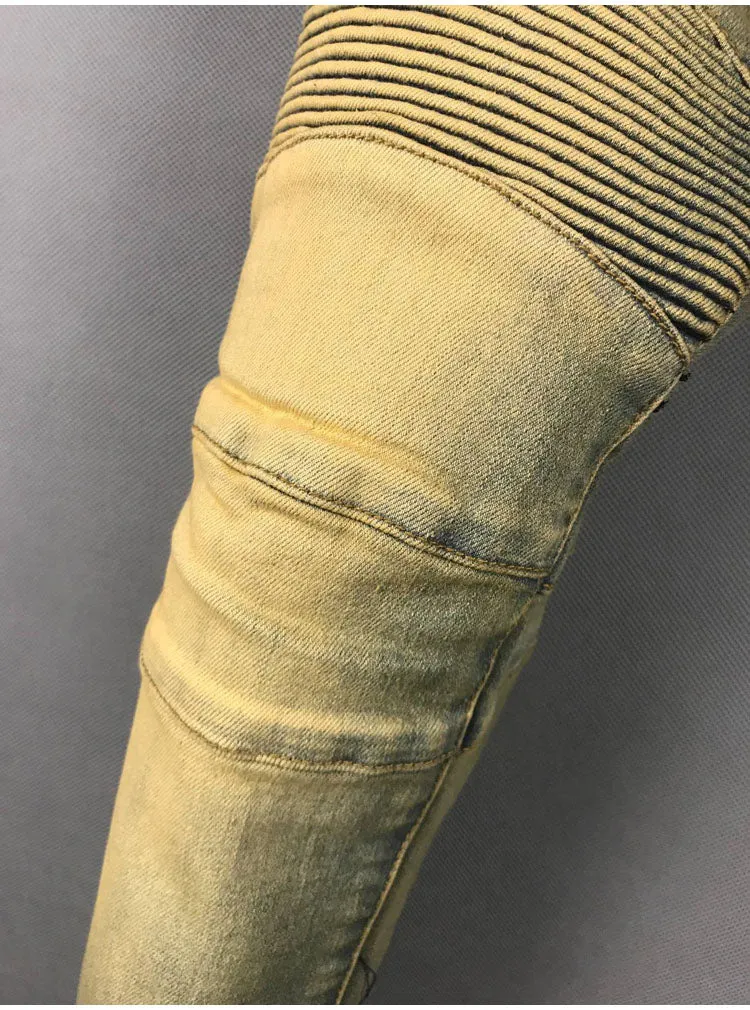 BOOPDO DESIGN WEEKEND DISTRESSES WASHED DENIM JEAN PANTS