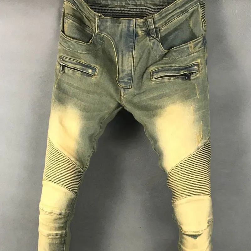 BOOPDO DESIGN WEEKEND DISTRESSES WASHED DENIM JEAN PANTS