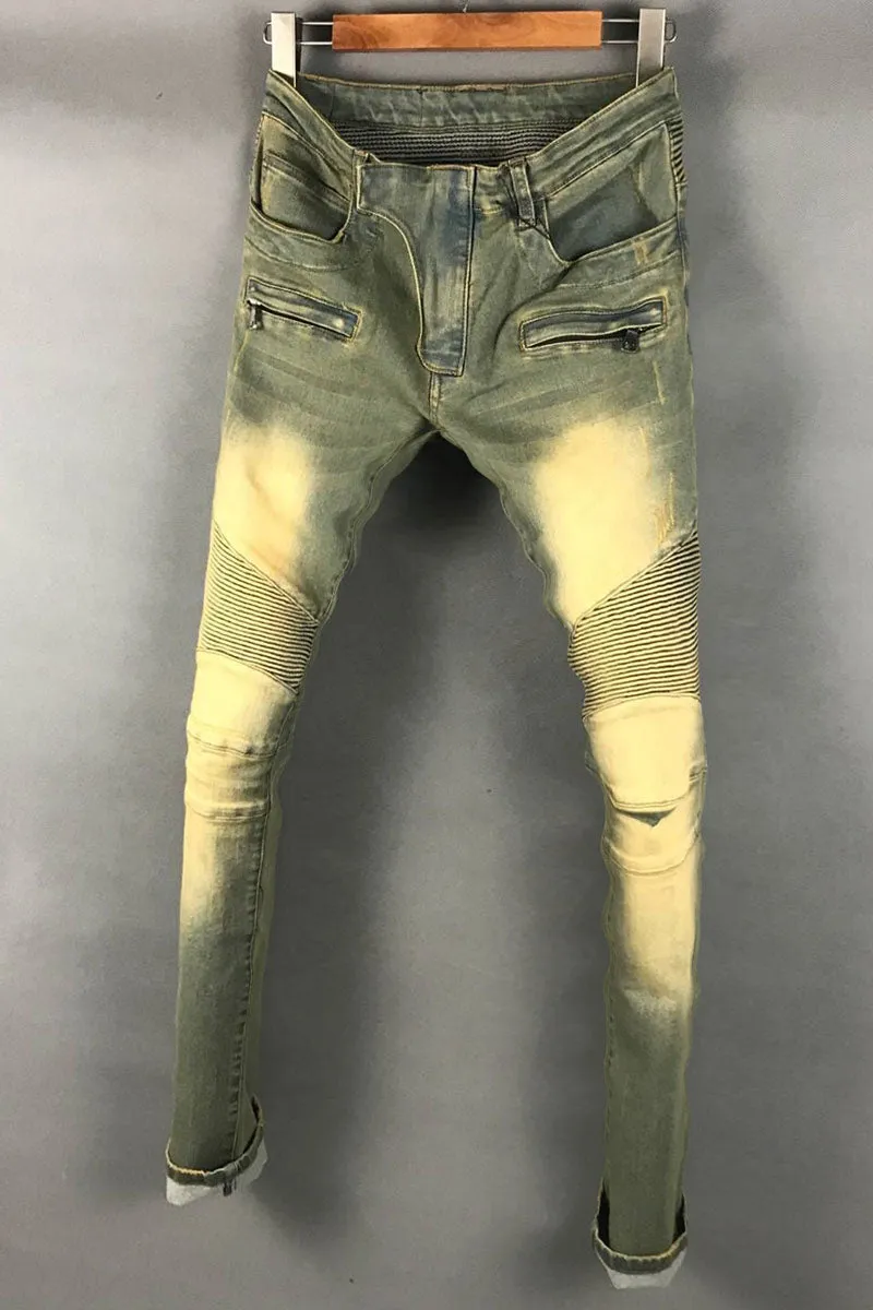 BOOPDO DESIGN WEEKEND DISTRESSES WASHED DENIM JEAN PANTS