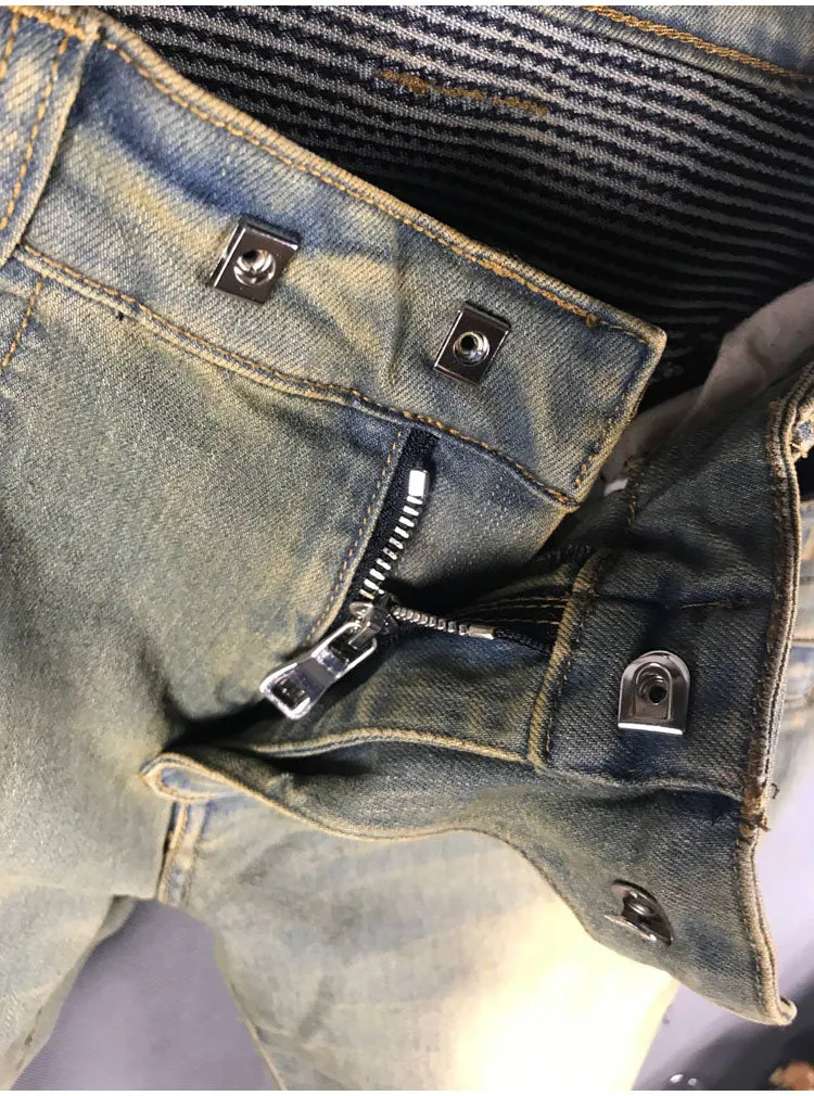BOOPDO DESIGN WEEKEND DISTRESSES WASHED DENIM JEAN PANTS