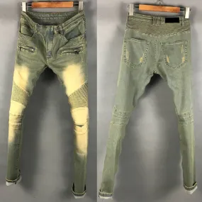 BOOPDO DESIGN WEEKEND DISTRESSES WASHED DENIM JEAN PANTS