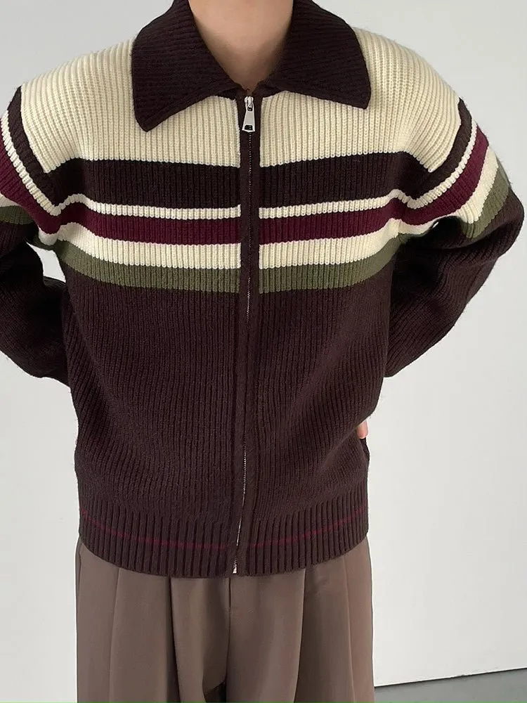 Border knit zipper jacket or2631