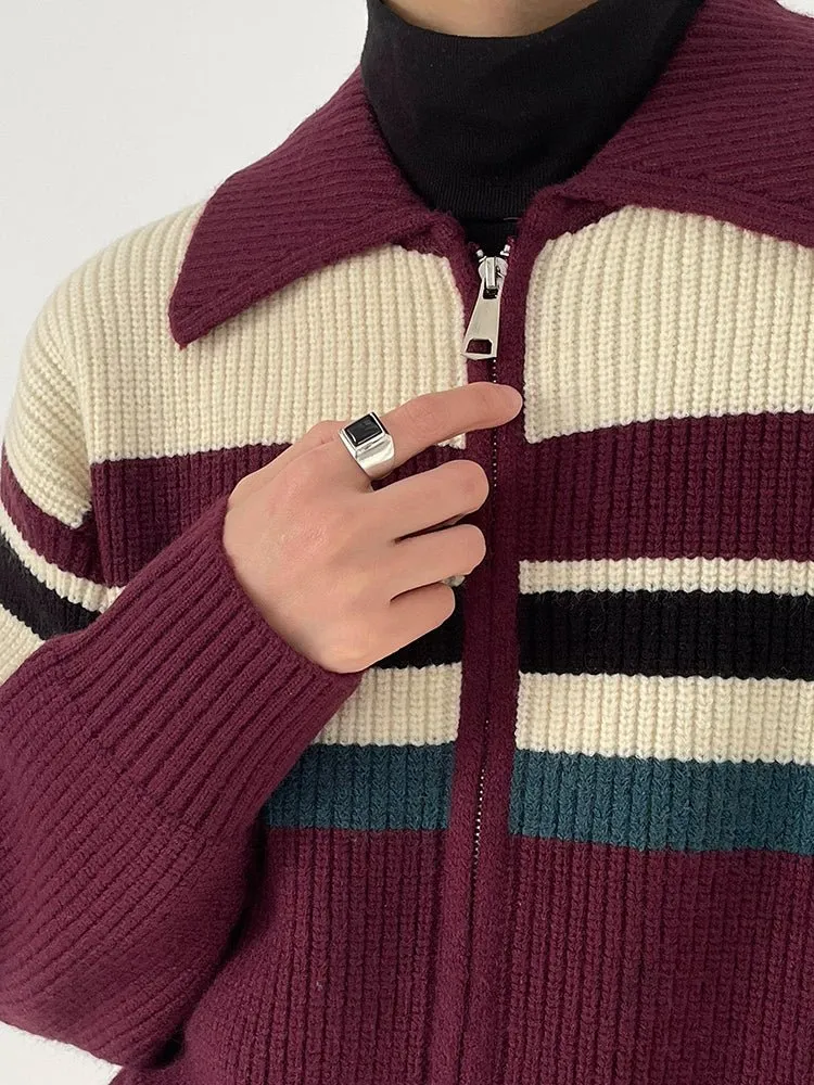 Border knit zipper jacket or2631