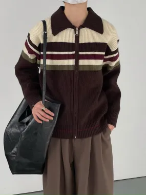 Border knit zipper jacket or2631