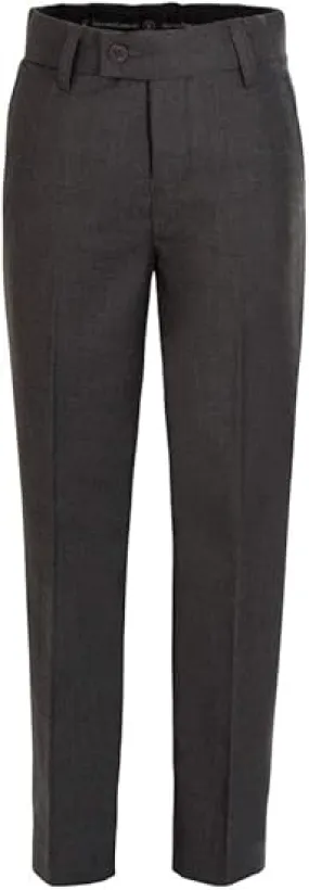 Boys Dress Pants Flat-Front Skinny fit Slacks - Poly Rayon Giovanni Uomo Charcoal 4