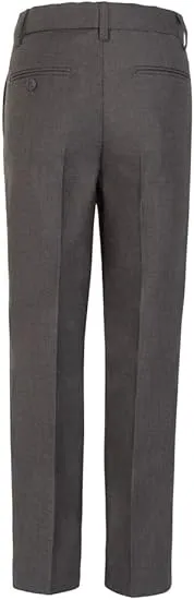 Boys Dress Pants Flat-Front Skinny fit Slacks - Poly Rayon Giovanni Uomo Charcoal 4