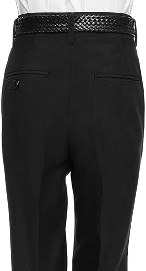 Boys Pant with Two Side Two Back Pockets Non-Elastic Waistband, Slim Pants for Boys Goes with Any Shirt Suit Jacket - White
