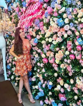 Brunch Date Floral Wrap Mini Dress
