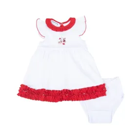 Bulldog Pride Embroidered Flutters Dress