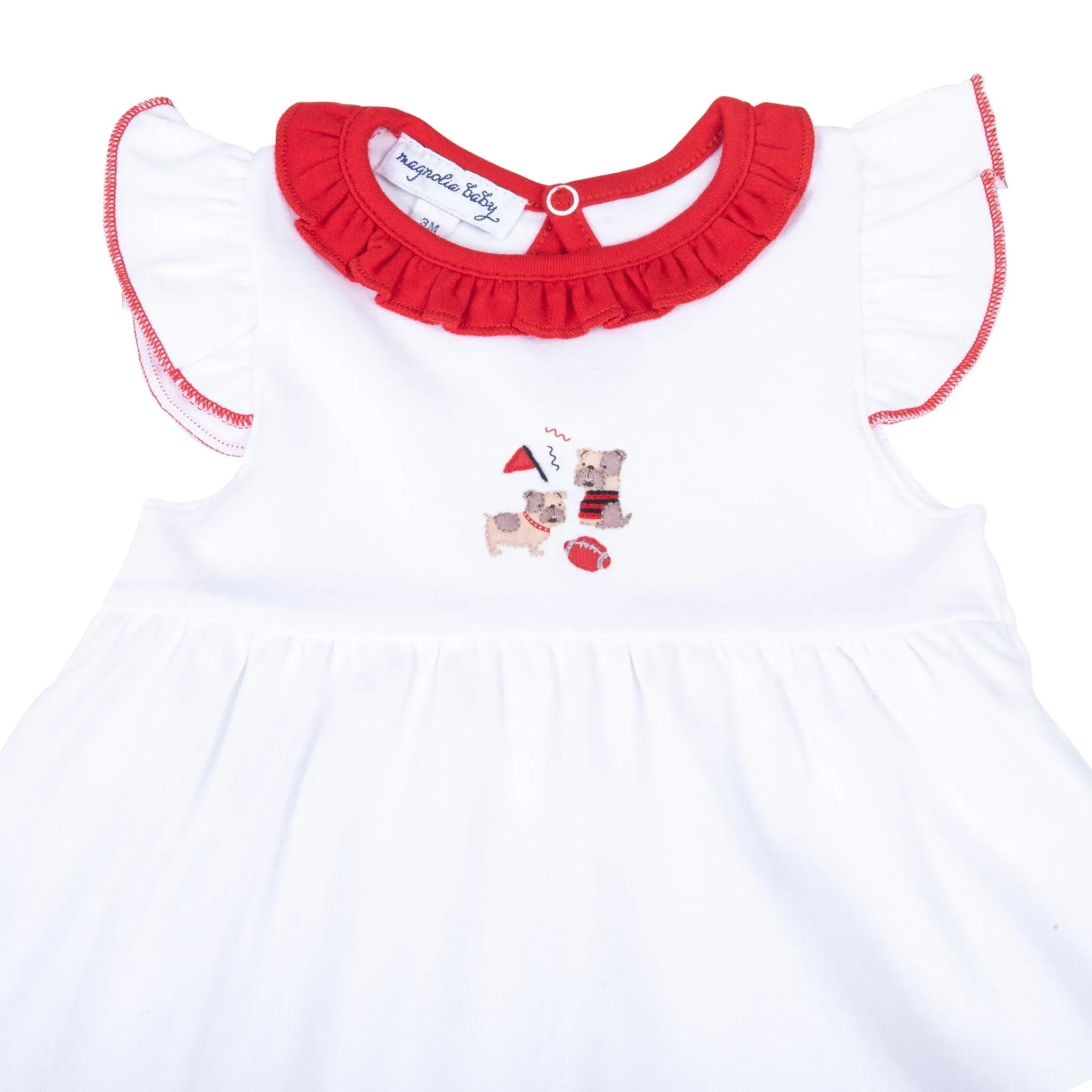 Bulldog Pride Embroidered Flutters Dress