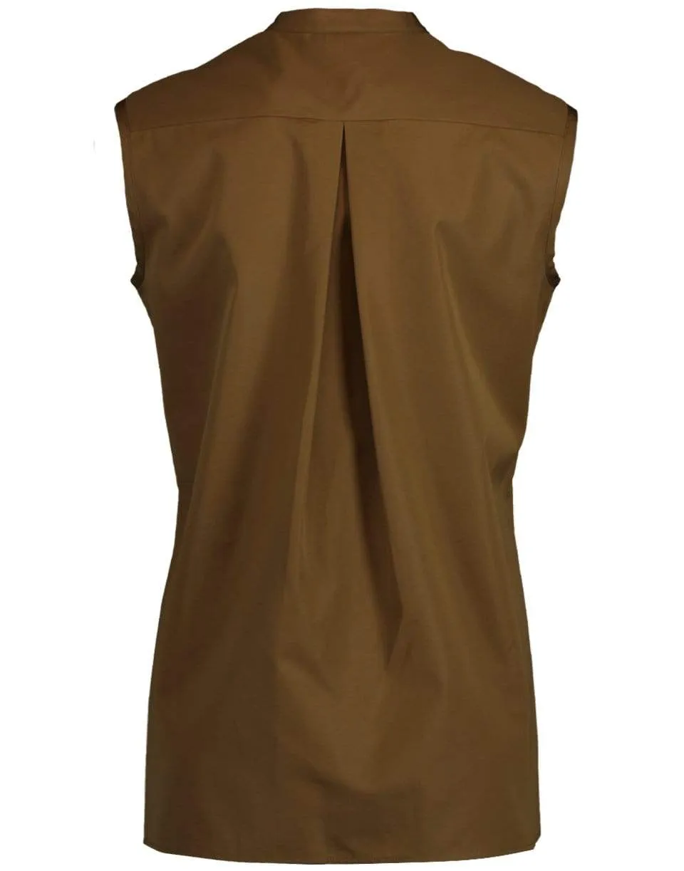 Cap Sleeve Henley Blouse