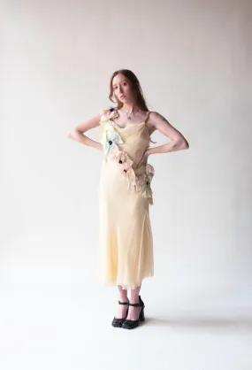 Chiffon Dress W/ Floral Applique