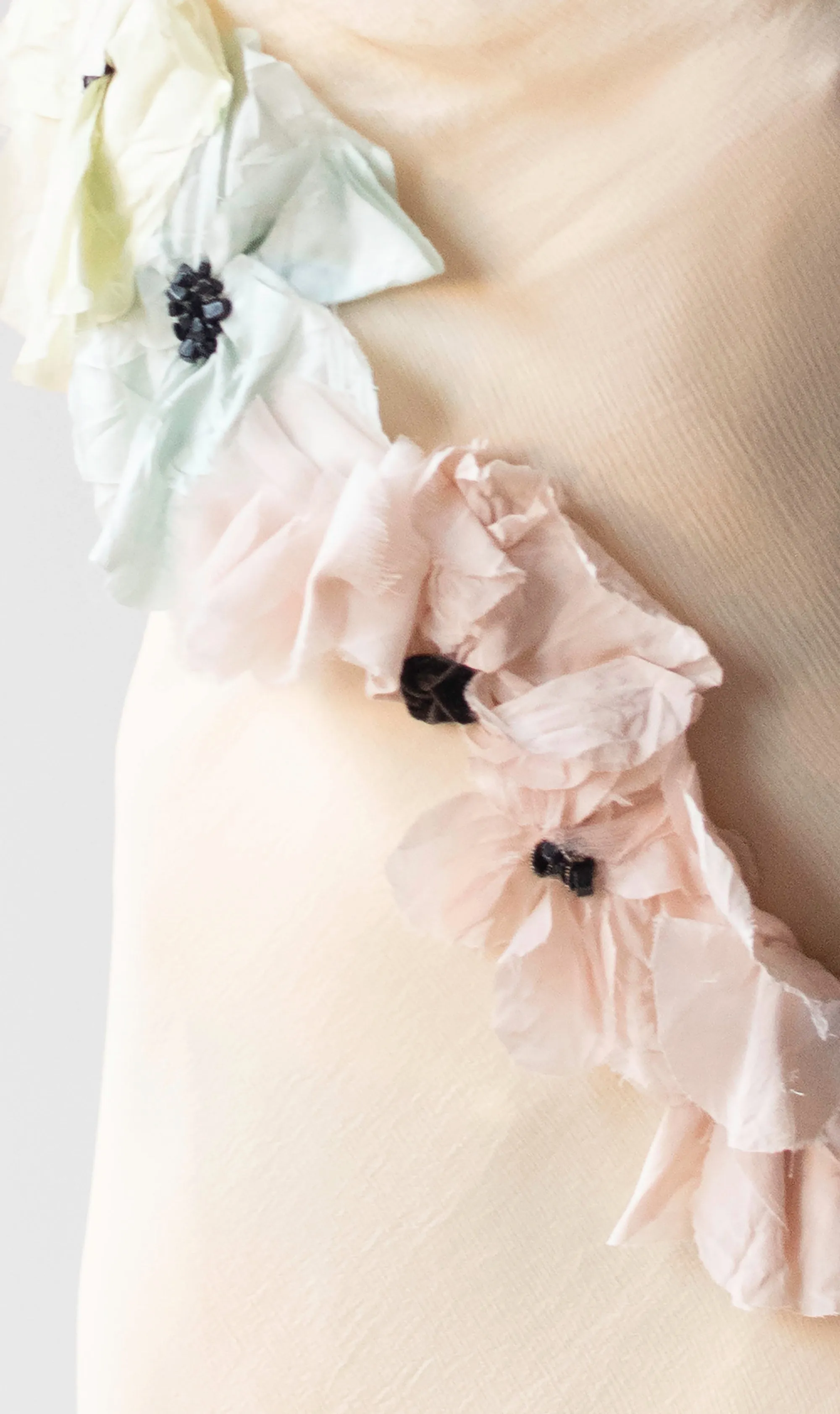 Chiffon Dress W/ Floral Applique