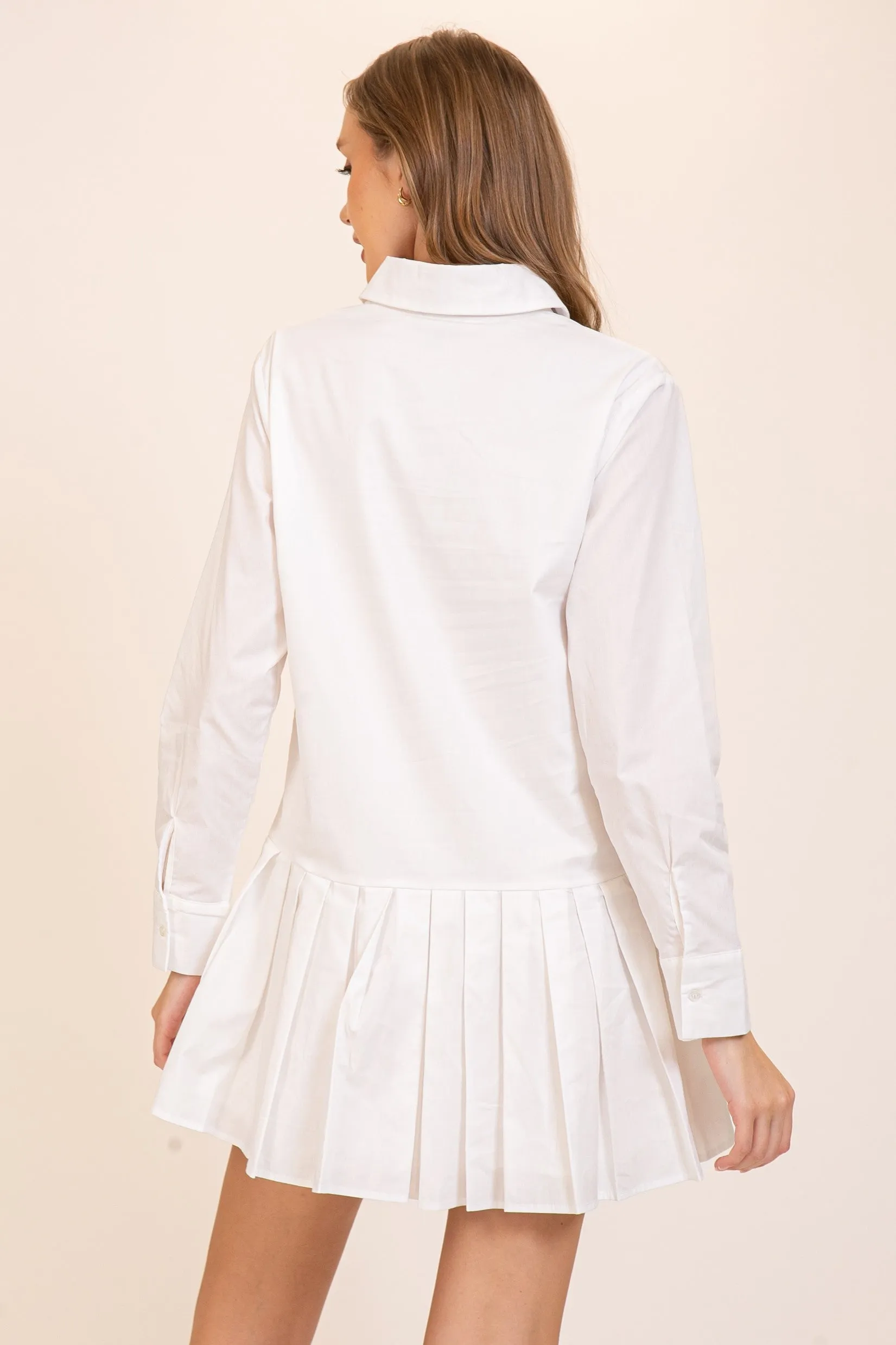 Classic Pleated Shirt Dress