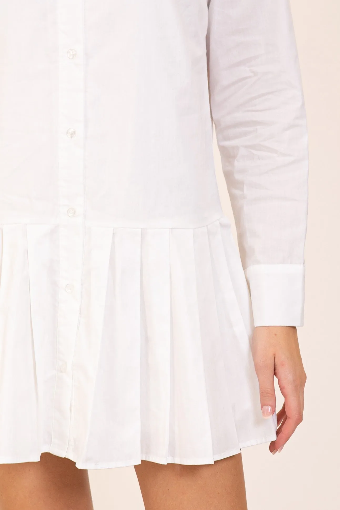 Classic Pleated Shirt Dress