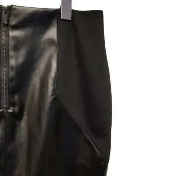 CLEO FAUX LEATHER BLACK SKIRT