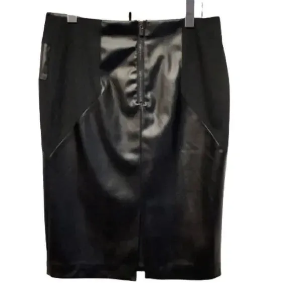 CLEO FAUX LEATHER BLACK SKIRT