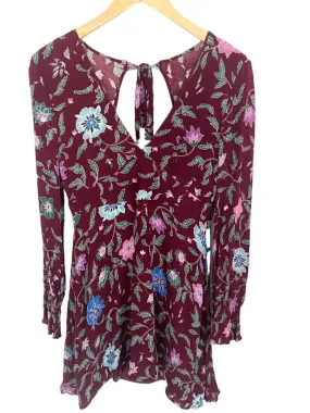 Cool Winter Open Back Floral Print Dress