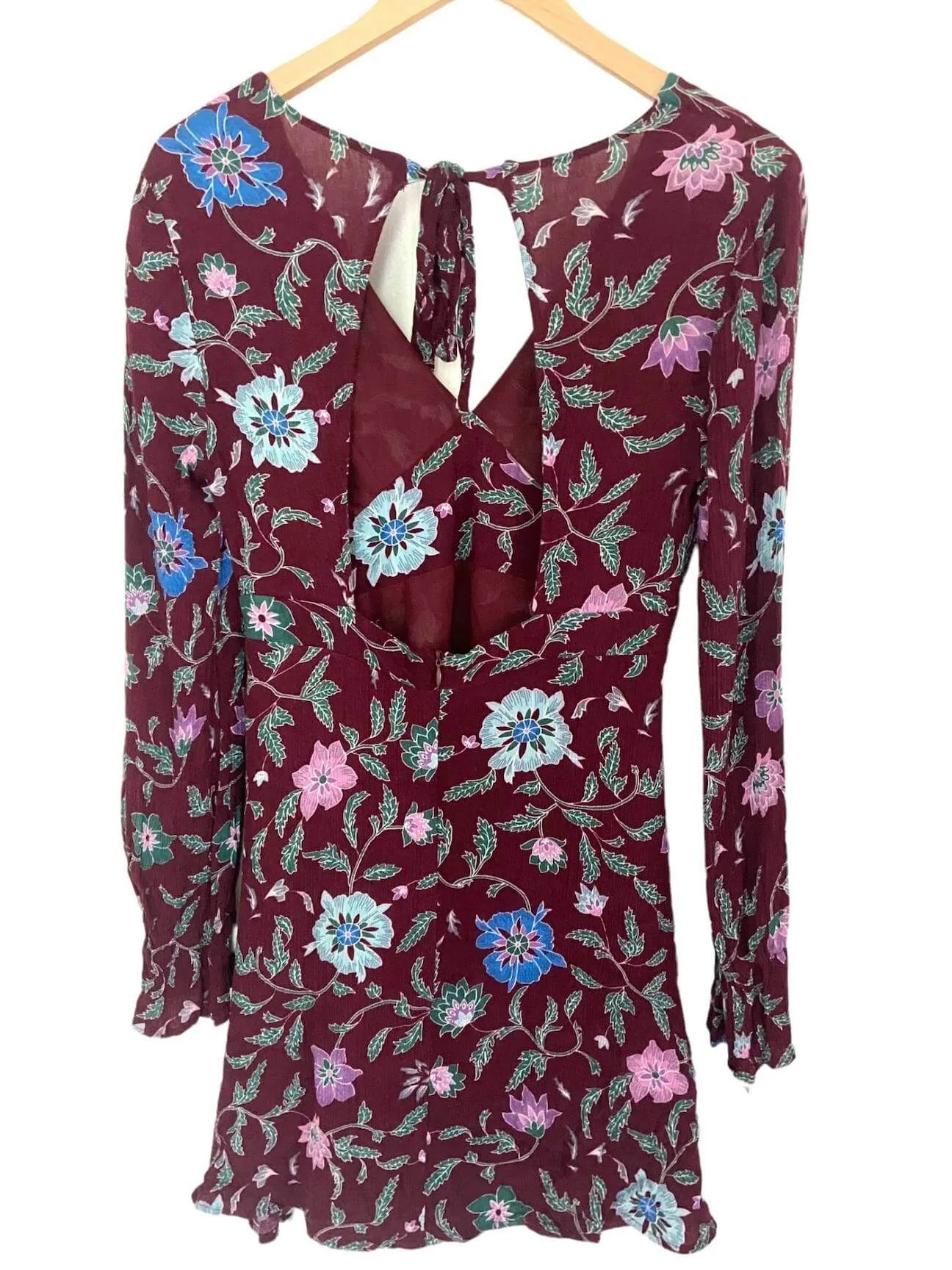 Cool Winter Open Back Floral Print Dress