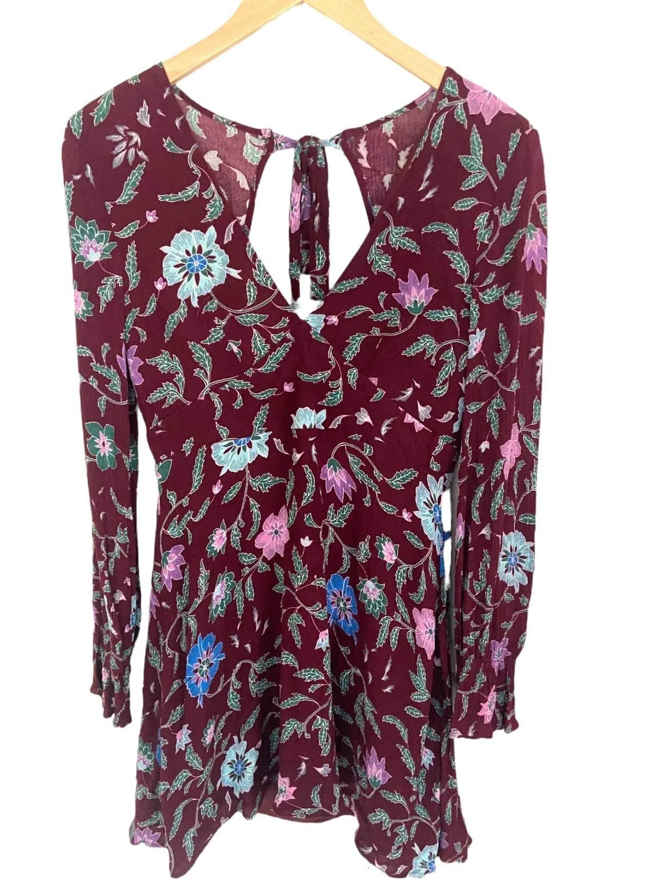 Cool Winter Open Back Floral Print Dress