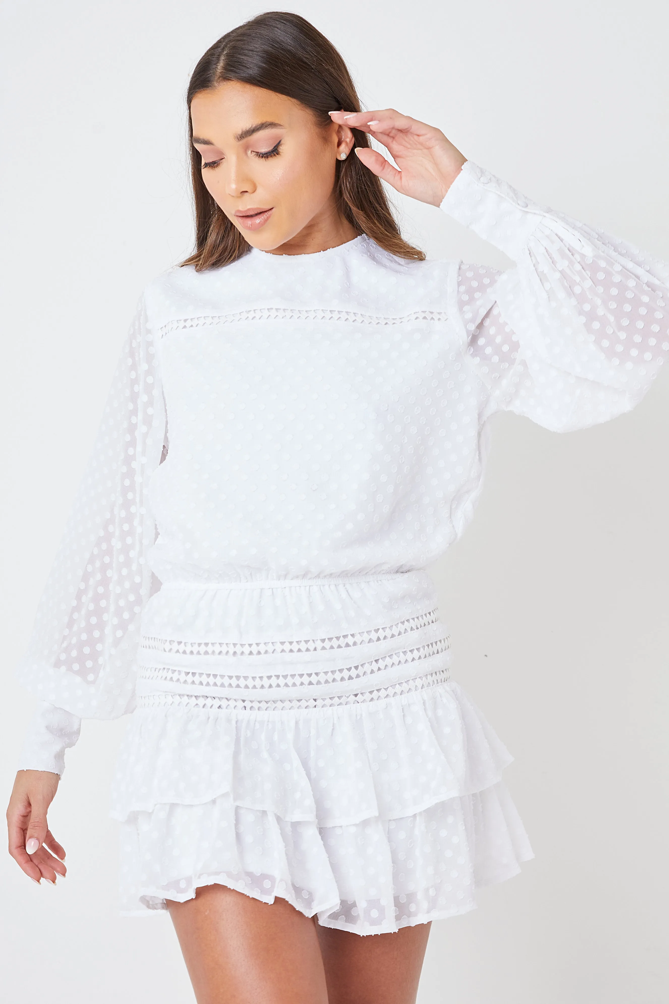 Creea Embroidered Dress - White