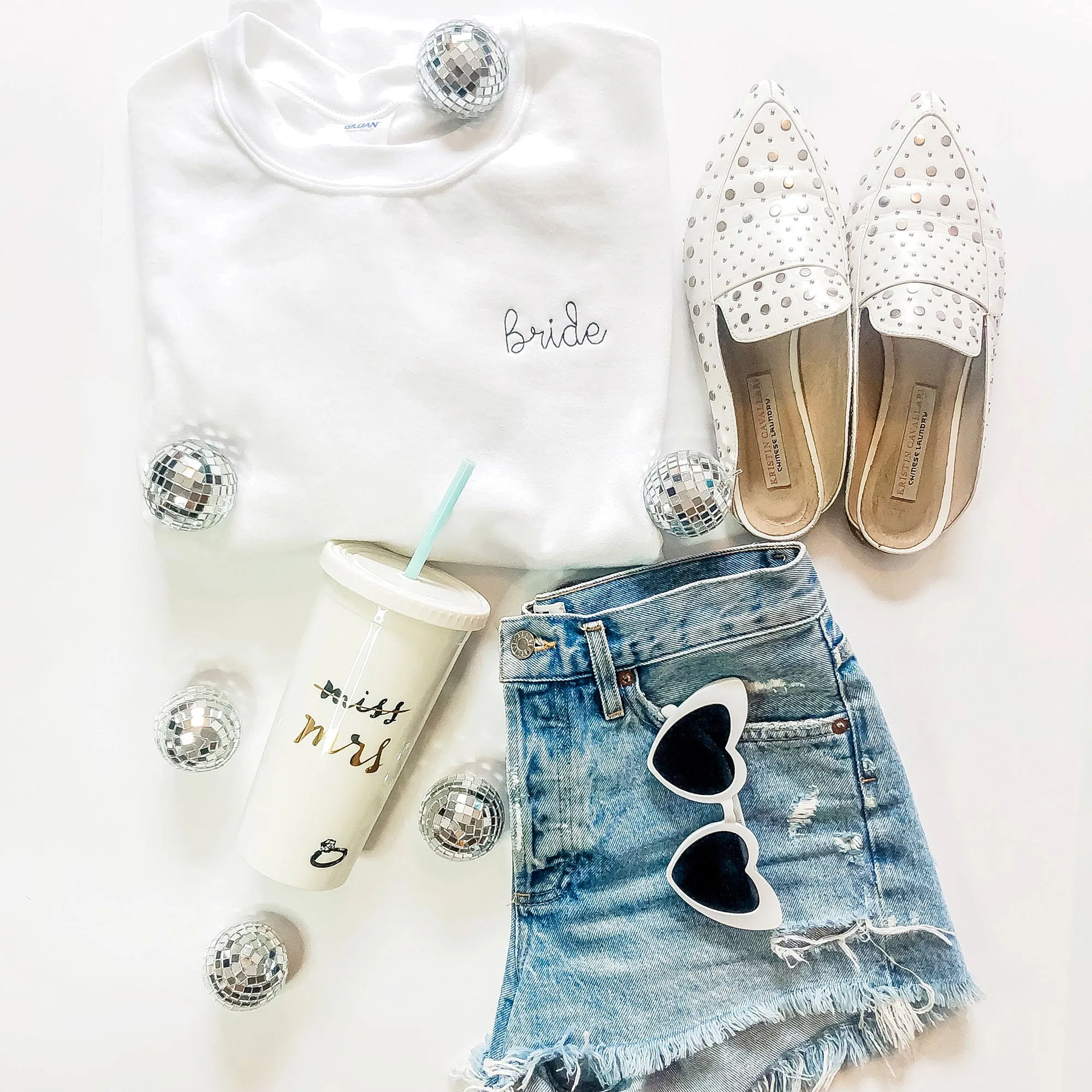 Custom Bridal Embroidered Crewneck Sweatshirt