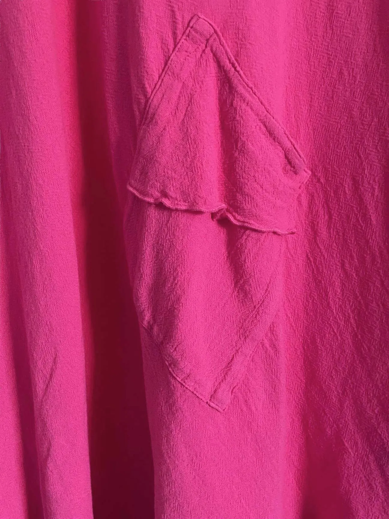 Dark Winter Pink Punch Gauze Ruffle Dress