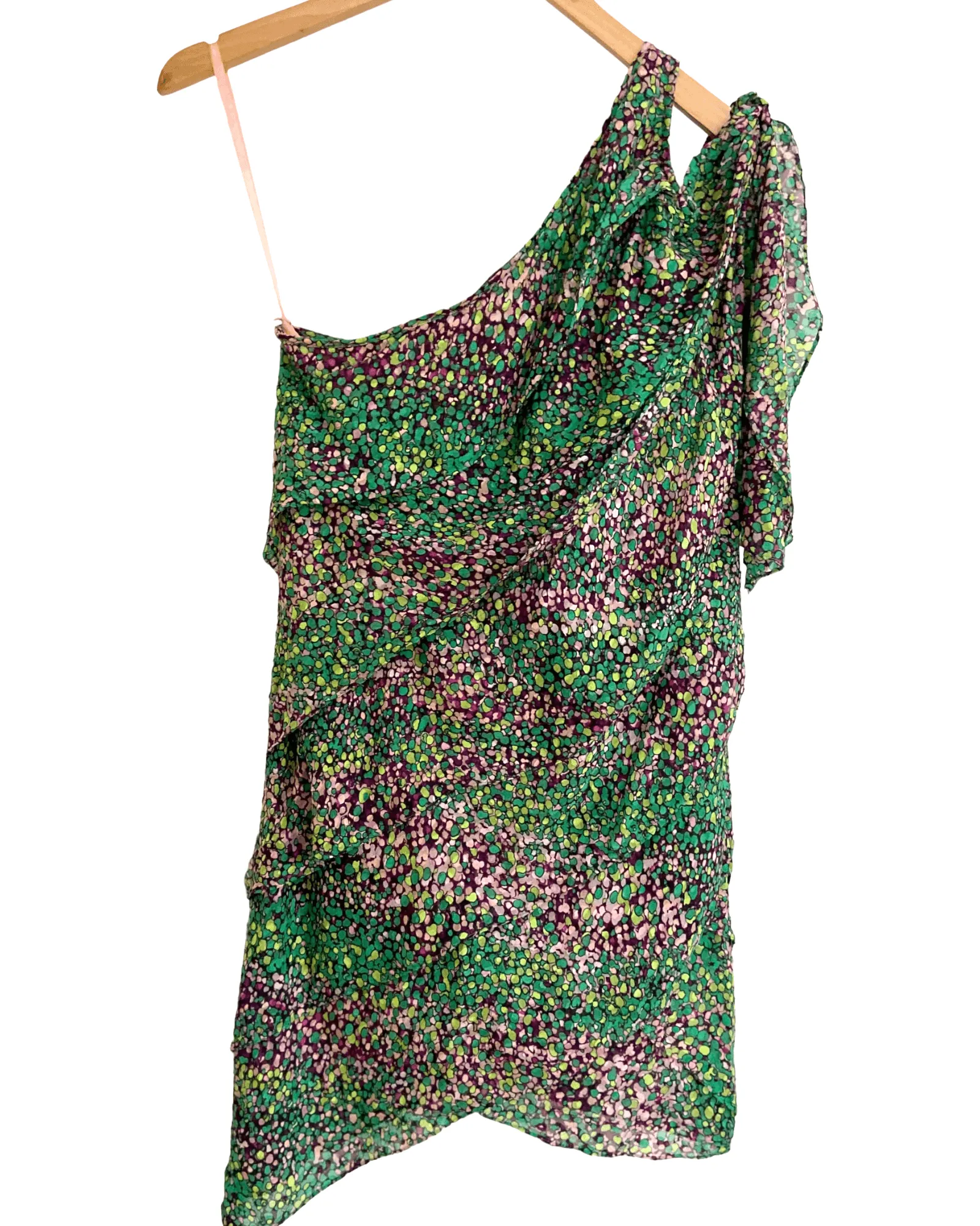Dark Winter Prism Print Tiered One Shoulder Dress